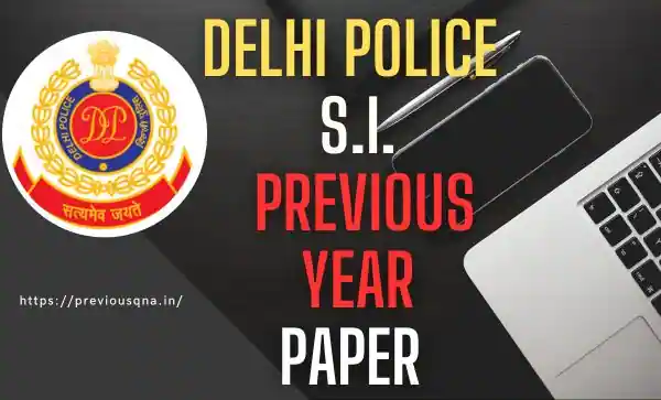Delhi Police SI Previous Year Question Paper In Hindi Pdf Download
