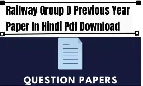 Railway Group D Previous Year Paper In Hindi Pdf Download