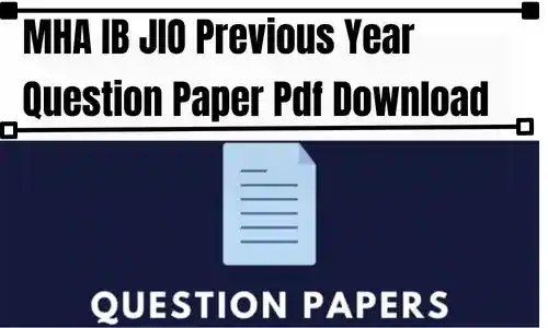 MHA IB JIO Previous Year Question Paper In Hindi Pdf Download
