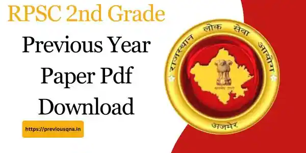 RPSC 2nd Grade Previous Year Paper Pdf Download