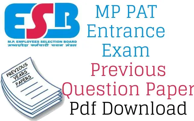 MP PAT Entrance exam Previous Question Paper Pdf Download