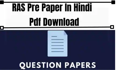 RAS Pre Paper In Hindi Pdf Download