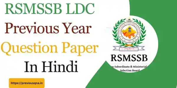 RSMSSB LDC Previous Year Question Paper In Hindi Pdf Download
