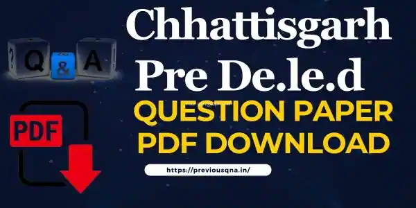 CG Pre Deled Question Paper In Hindi Pdf Download