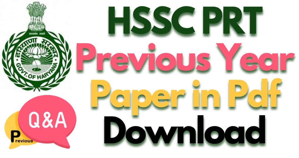 HSSC PRT Previous Year Paper in Pdf Download